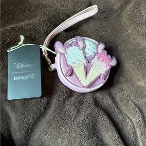 Loungefly Disney Lilo & Stitch Angel Ice Cream Cone Coin Purse/wristlet